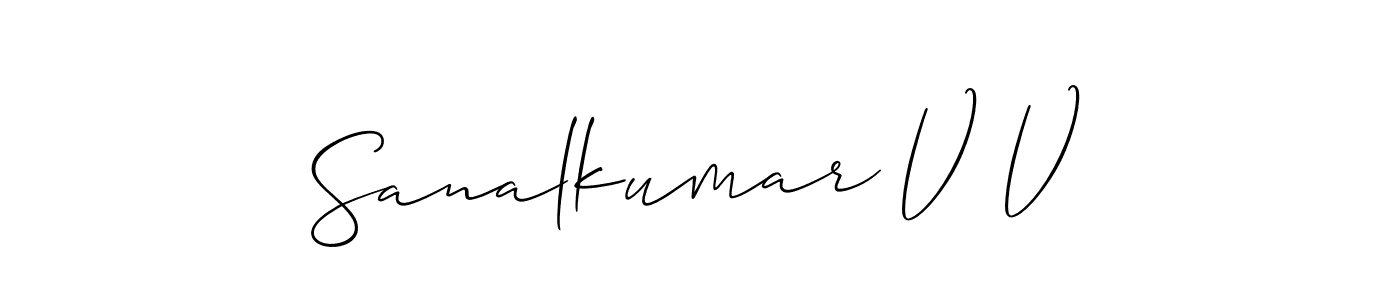 Sanalkumar V V stylish signature style. Best Handwritten Sign (Allison_Script) for my name. Handwritten Signature Collection Ideas for my name Sanalkumar V V. Sanalkumar V V signature style 2 images and pictures png