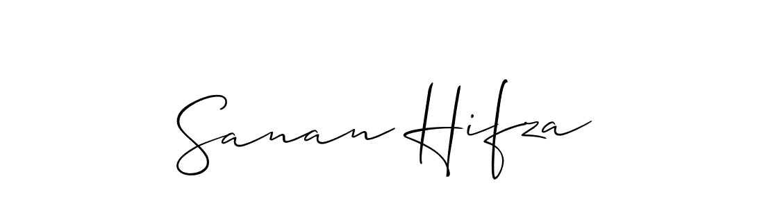 It looks lik you need a new signature style for name Sanan Hifza. Design unique handwritten (Allison_Script) signature with our free signature maker in just a few clicks. Sanan Hifza signature style 2 images and pictures png