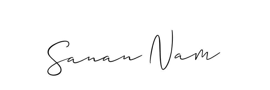 Design your own signature with our free online signature maker. With this signature software, you can create a handwritten (Allison_Script) signature for name Sanan Nam. Sanan Nam signature style 2 images and pictures png