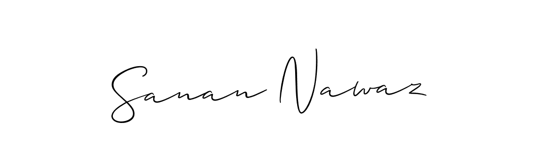 The best way (Allison_Script) to make a short signature is to pick only two or three words in your name. The name Sanan Nawaz include a total of six letters. For converting this name. Sanan Nawaz signature style 2 images and pictures png