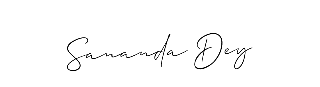 Allison_Script is a professional signature style that is perfect for those who want to add a touch of class to their signature. It is also a great choice for those who want to make their signature more unique. Get Sananda Dey name to fancy signature for free. Sananda Dey signature style 2 images and pictures png