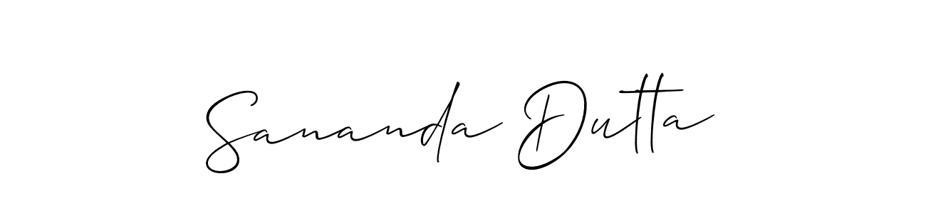 How to make Sananda Dutta signature? Allison_Script is a professional autograph style. Create handwritten signature for Sananda Dutta name. Sananda Dutta signature style 2 images and pictures png