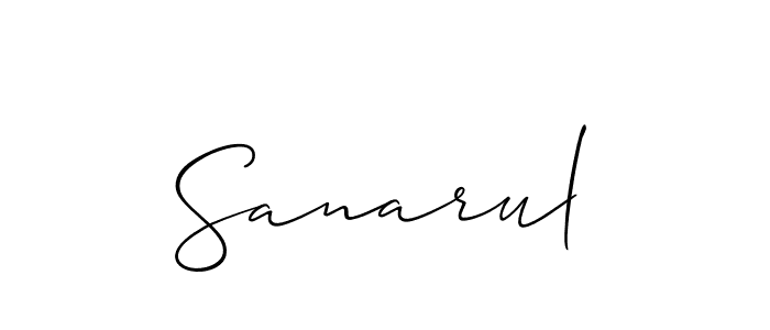How to make Sanarul name signature. Use Allison_Script style for creating short signs online. This is the latest handwritten sign. Sanarul signature style 2 images and pictures png