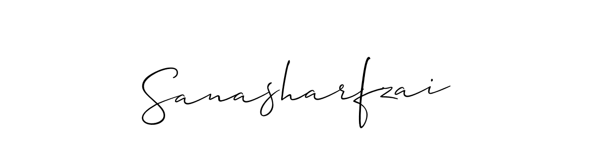 Make a beautiful signature design for name Sanasharfzai. With this signature (Allison_Script) style, you can create a handwritten signature for free. Sanasharfzai signature style 2 images and pictures png