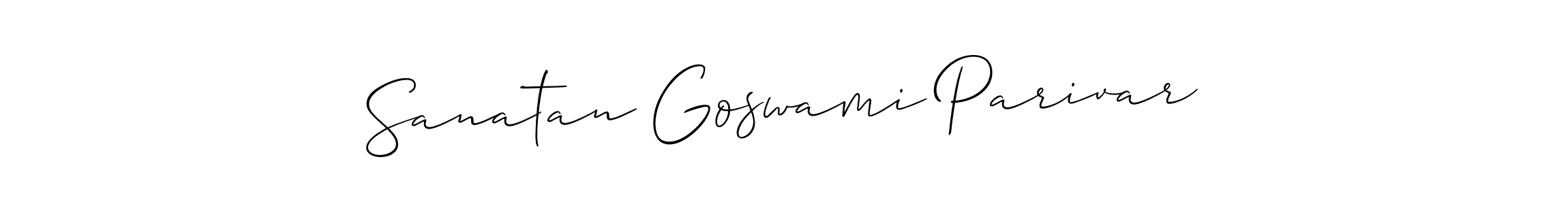 Also we have Sanatan Goswami Parivar name is the best signature style. Create professional handwritten signature collection using Allison_Script autograph style. Sanatan Goswami Parivar signature style 2 images and pictures png