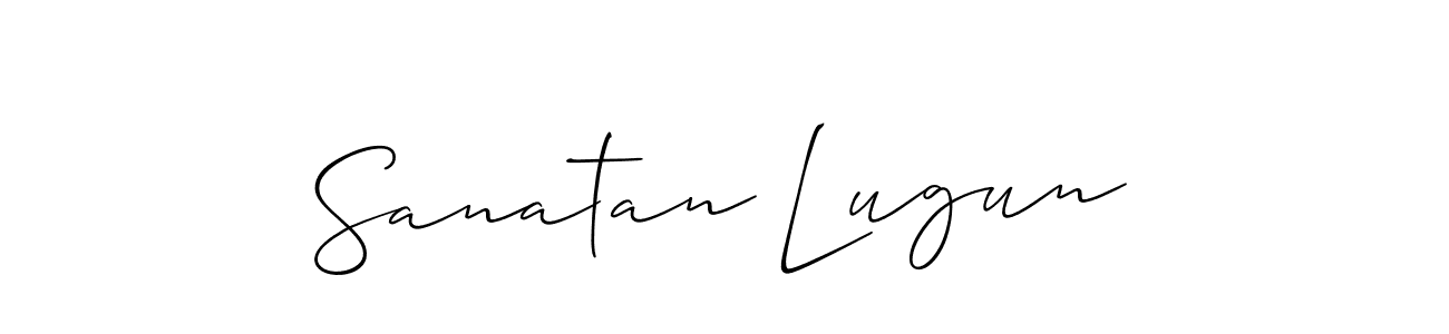 Make a beautiful signature design for name Sanatan Lugun. With this signature (Allison_Script) style, you can create a handwritten signature for free. Sanatan Lugun signature style 2 images and pictures png