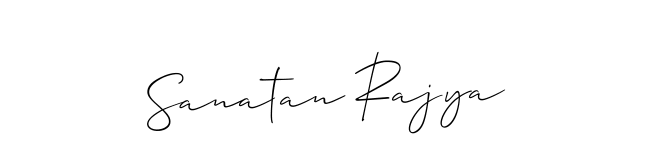 Create a beautiful signature design for name Sanatan Rajya. With this signature (Allison_Script) fonts, you can make a handwritten signature for free. Sanatan Rajya signature style 2 images and pictures png
