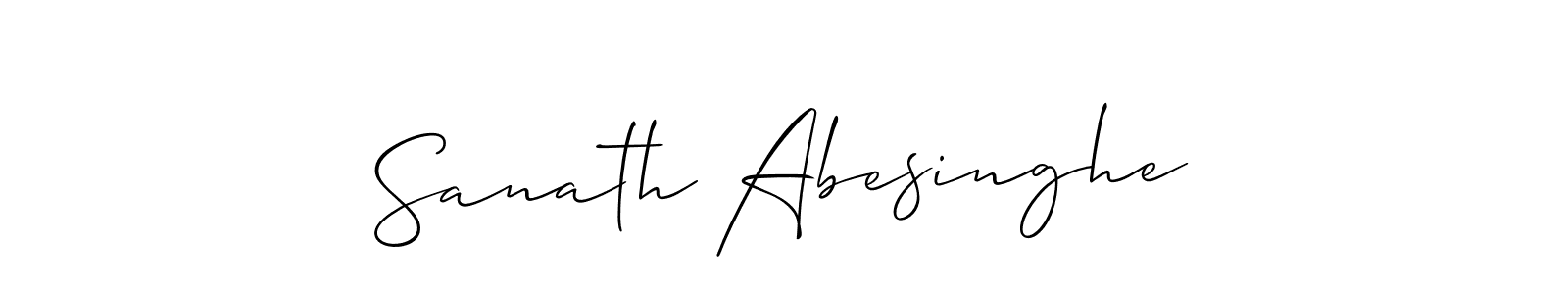 Make a beautiful signature design for name Sanath Abesinghe. With this signature (Allison_Script) style, you can create a handwritten signature for free. Sanath Abesinghe signature style 2 images and pictures png