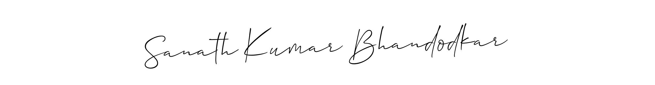 Allison_Script is a professional signature style that is perfect for those who want to add a touch of class to their signature. It is also a great choice for those who want to make their signature more unique. Get Sanath Kumar Bhandodkar name to fancy signature for free. Sanath Kumar Bhandodkar signature style 2 images and pictures png