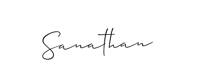 Use a signature maker to create a handwritten signature online. With this signature software, you can design (Allison_Script) your own signature for name Sanathan. Sanathan signature style 2 images and pictures png