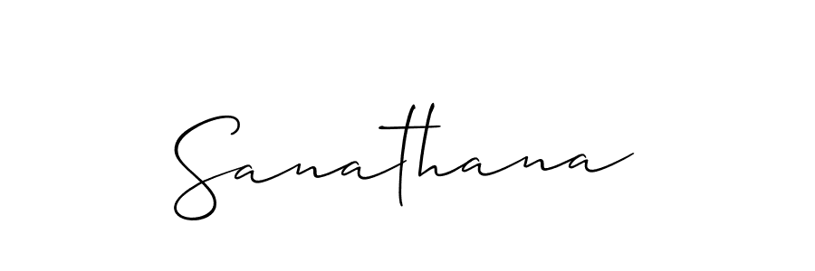 Make a beautiful signature design for name Sanathana. With this signature (Allison_Script) style, you can create a handwritten signature for free. Sanathana signature style 2 images and pictures png