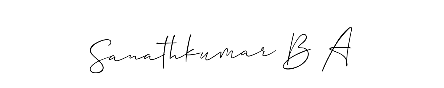 How to Draw Sanathkumar B A signature style? Allison_Script is a latest design signature styles for name Sanathkumar B A. Sanathkumar B A signature style 2 images and pictures png