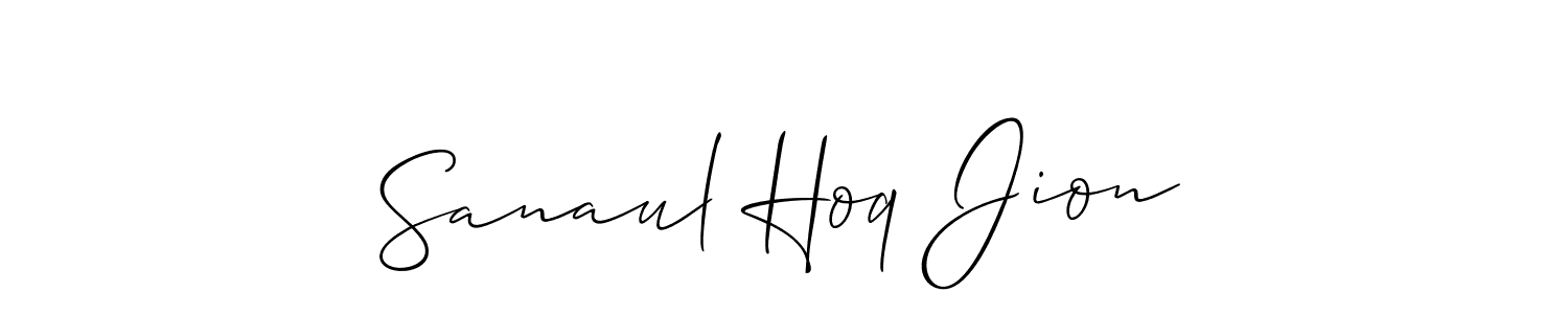 You should practise on your own different ways (Allison_Script) to write your name (Sanaul Hoq Jion) in signature. don't let someone else do it for you. Sanaul Hoq Jion signature style 2 images and pictures png