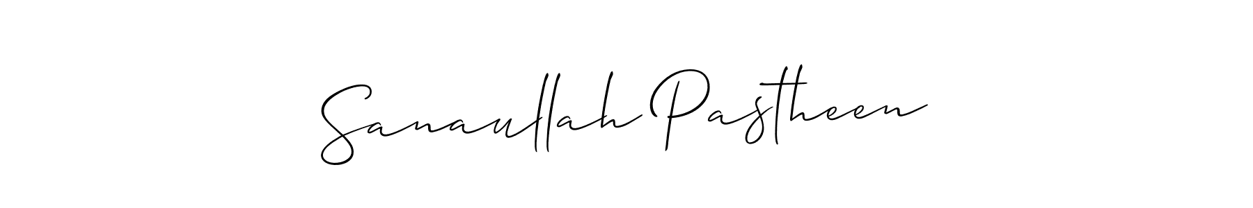 Design your own signature with our free online signature maker. With this signature software, you can create a handwritten (Allison_Script) signature for name Sanaullah Pastheen. Sanaullah Pastheen signature style 2 images and pictures png