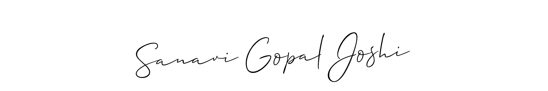 Make a short Sanavi Gopal Joshi signature style. Manage your documents anywhere anytime using Allison_Script. Create and add eSignatures, submit forms, share and send files easily. Sanavi Gopal Joshi signature style 2 images and pictures png