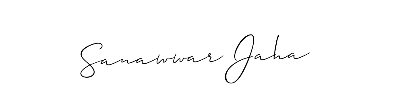 Make a short Sanawwar Jaha signature style. Manage your documents anywhere anytime using Allison_Script. Create and add eSignatures, submit forms, share and send files easily. Sanawwar Jaha signature style 2 images and pictures png