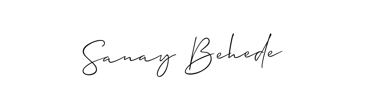 You should practise on your own different ways (Allison_Script) to write your name (Sanay Behede) in signature. don't let someone else do it for you. Sanay Behede signature style 2 images and pictures png