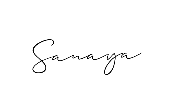 Design your own signature with our free online signature maker. With this signature software, you can create a handwritten (Allison_Script) signature for name Sanaya. Sanaya signature style 2 images and pictures png