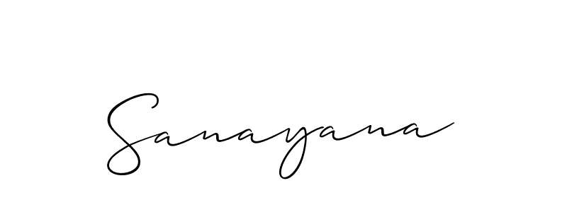 How to make Sanayana signature? Allison_Script is a professional autograph style. Create handwritten signature for Sanayana name. Sanayana signature style 2 images and pictures png