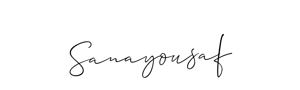 Design your own signature with our free online signature maker. With this signature software, you can create a handwritten (Allison_Script) signature for name Sanayousaf. Sanayousaf signature style 2 images and pictures png