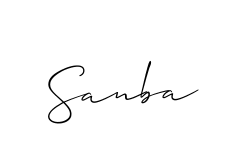 How to make Sanba signature? Allison_Script is a professional autograph style. Create handwritten signature for Sanba name. Sanba signature style 2 images and pictures png