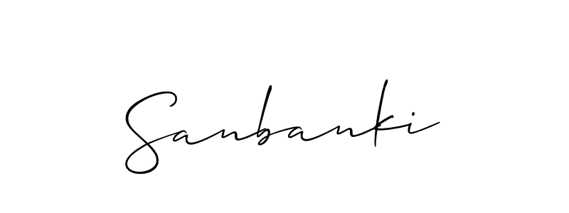 Create a beautiful signature design for name Sanbanki. With this signature (Allison_Script) fonts, you can make a handwritten signature for free. Sanbanki signature style 2 images and pictures png