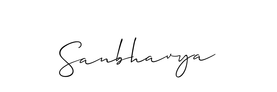 You should practise on your own different ways (Allison_Script) to write your name (Sanbhavya) in signature. don't let someone else do it for you. Sanbhavya signature style 2 images and pictures png