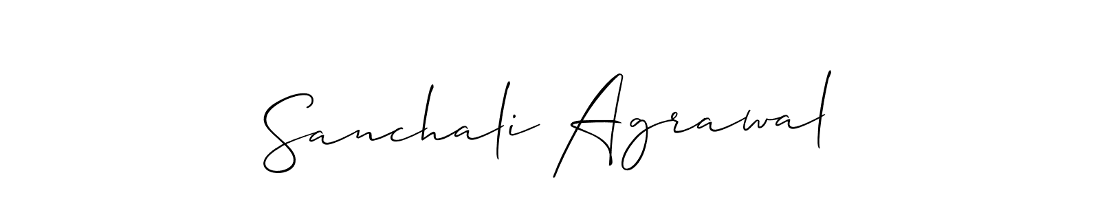 Design your own signature with our free online signature maker. With this signature software, you can create a handwritten (Allison_Script) signature for name Sanchali Agrawal. Sanchali Agrawal signature style 2 images and pictures png