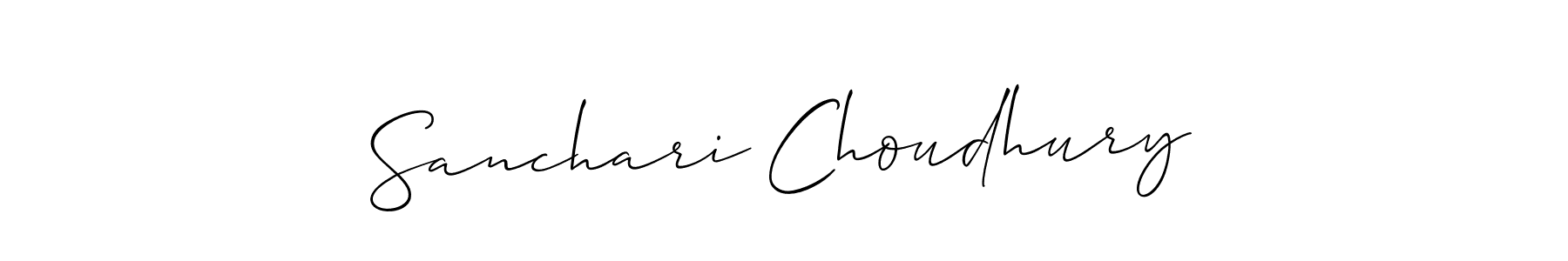 Create a beautiful signature design for name Sanchari Choudhury. With this signature (Allison_Script) fonts, you can make a handwritten signature for free. Sanchari Choudhury signature style 2 images and pictures png