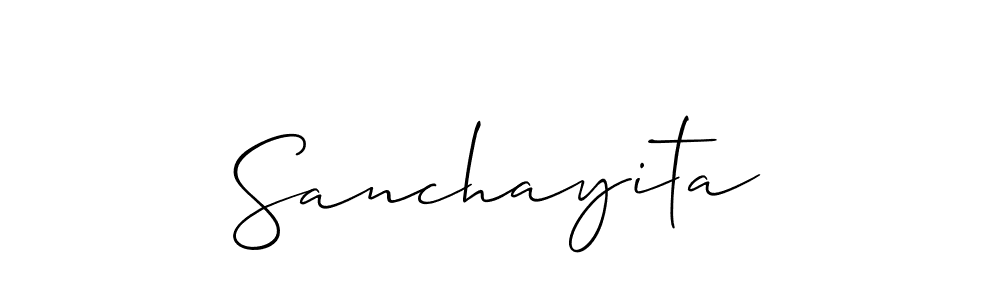 Design your own signature with our free online signature maker. With this signature software, you can create a handwritten (Allison_Script) signature for name Sanchayita. Sanchayita signature style 2 images and pictures png