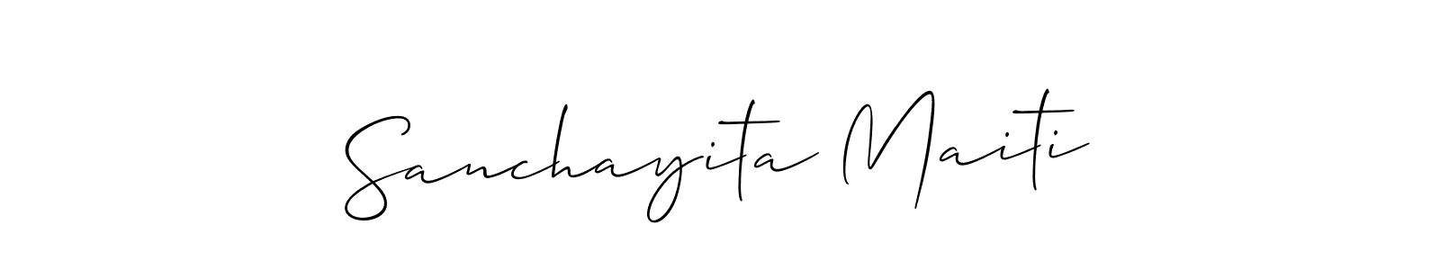 Also we have Sanchayita Maiti name is the best signature style. Create professional handwritten signature collection using Allison_Script autograph style. Sanchayita Maiti signature style 2 images and pictures png