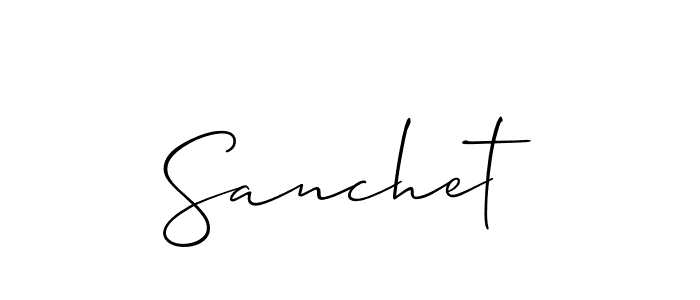 It looks lik you need a new signature style for name Sanchet. Design unique handwritten (Allison_Script) signature with our free signature maker in just a few clicks. Sanchet signature style 2 images and pictures png