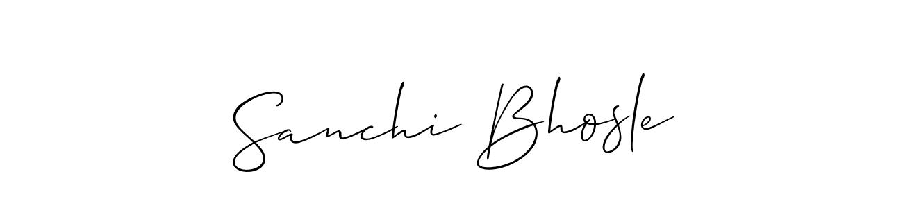 Create a beautiful signature design for name Sanchi Bhosle. With this signature (Allison_Script) fonts, you can make a handwritten signature for free. Sanchi Bhosle signature style 2 images and pictures png