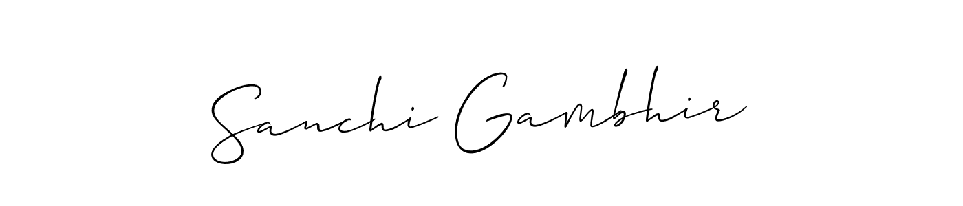 Also we have Sanchi Gambhir name is the best signature style. Create professional handwritten signature collection using Allison_Script autograph style. Sanchi Gambhir signature style 2 images and pictures png