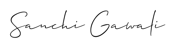 You should practise on your own different ways (Allison_Script) to write your name (Sanchi Gawali) in signature. Don't let someone else do it for you. Sanchi Gawali signature style 2 images and pictures png
