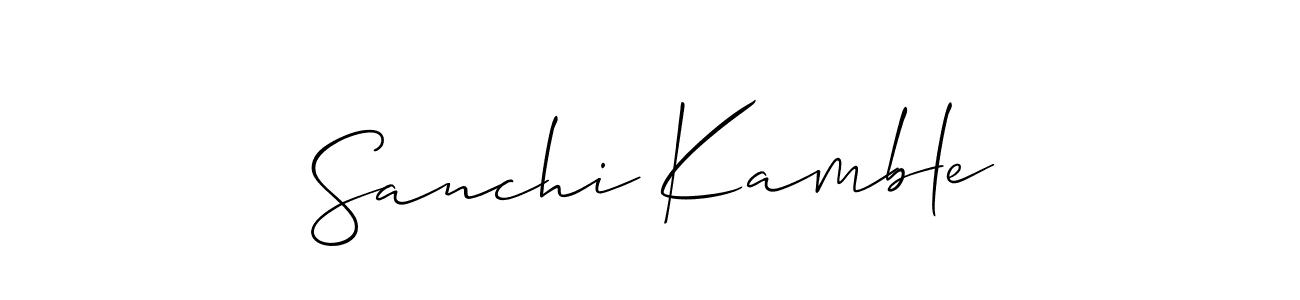 Use a signature maker to create a handwritten signature online. With this signature software, you can design (Allison_Script) your own signature for name Sanchi Kamble. Sanchi Kamble signature style 2 images and pictures png