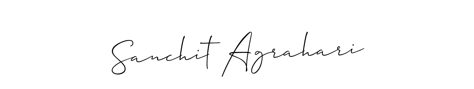 Also You can easily find your signature by using the search form. We will create Sanchit Agrahari name handwritten signature images for you free of cost using Allison_Script sign style. Sanchit Agrahari signature style 2 images and pictures png