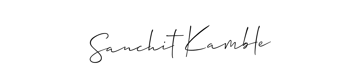 Allison_Script is a professional signature style that is perfect for those who want to add a touch of class to their signature. It is also a great choice for those who want to make their signature more unique. Get Sanchit Kamble name to fancy signature for free. Sanchit Kamble signature style 2 images and pictures png