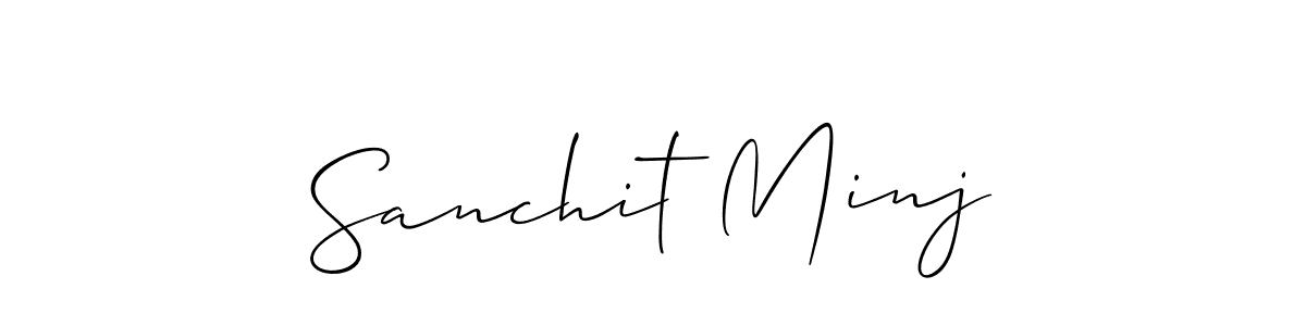 You should practise on your own different ways (Allison_Script) to write your name (Sanchit Minj) in signature. don't let someone else do it for you. Sanchit Minj signature style 2 images and pictures png