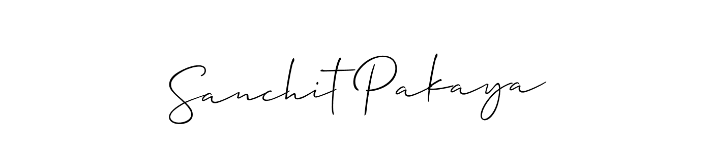 How to make Sanchit Pakaya signature? Allison_Script is a professional autograph style. Create handwritten signature for Sanchit Pakaya name. Sanchit Pakaya signature style 2 images and pictures png