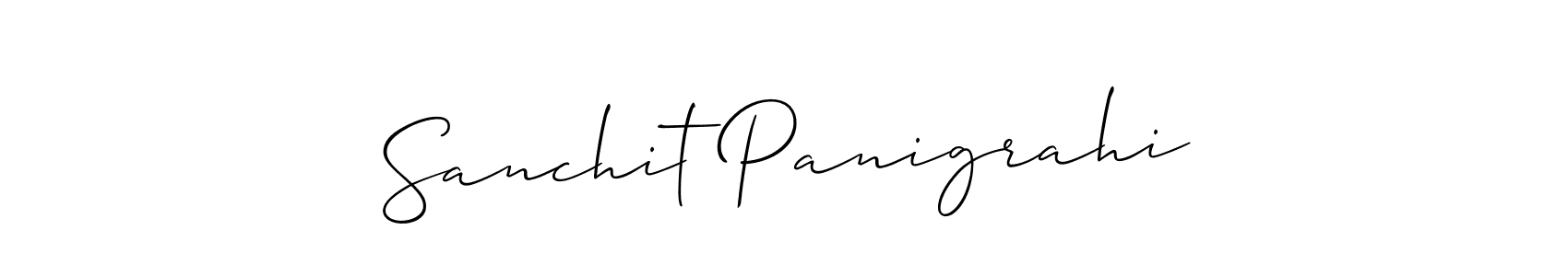 How to make Sanchit Panigrahi name signature. Use Allison_Script style for creating short signs online. This is the latest handwritten sign. Sanchit Panigrahi signature style 2 images and pictures png