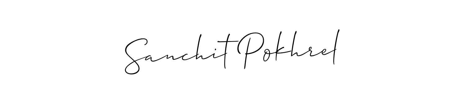 How to make Sanchit Pokhrel signature? Allison_Script is a professional autograph style. Create handwritten signature for Sanchit Pokhrel name. Sanchit Pokhrel signature style 2 images and pictures png