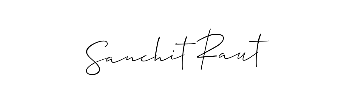 How to make Sanchit Raut name signature. Use Allison_Script style for creating short signs online. This is the latest handwritten sign. Sanchit Raut signature style 2 images and pictures png
