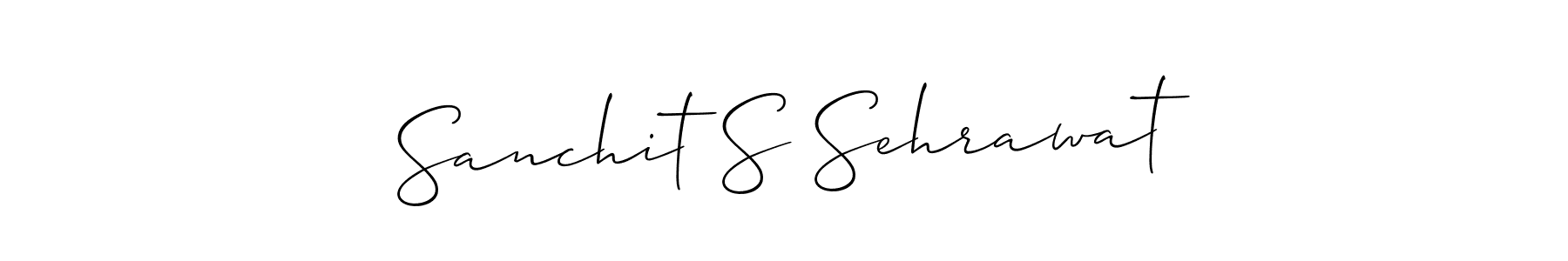 Make a short Sanchit S Sehrawat signature style. Manage your documents anywhere anytime using Allison_Script. Create and add eSignatures, submit forms, share and send files easily. Sanchit S Sehrawat signature style 2 images and pictures png