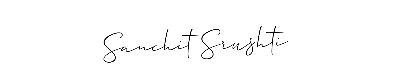 How to make Sanchit Srushti signature? Allison_Script is a professional autograph style. Create handwritten signature for Sanchit Srushti name. Sanchit Srushti signature style 2 images and pictures png