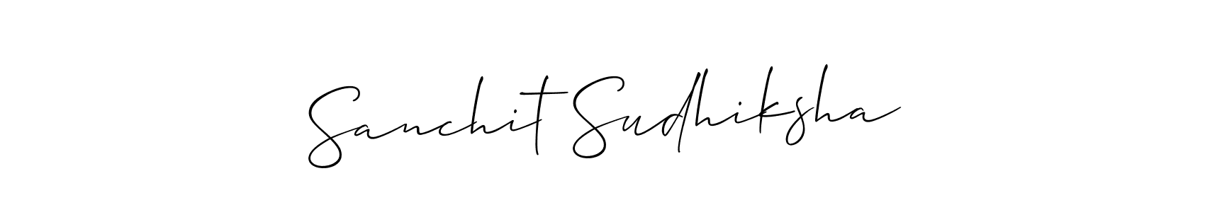 Make a short Sanchit Sudhiksha signature style. Manage your documents anywhere anytime using Allison_Script. Create and add eSignatures, submit forms, share and send files easily. Sanchit Sudhiksha signature style 2 images and pictures png