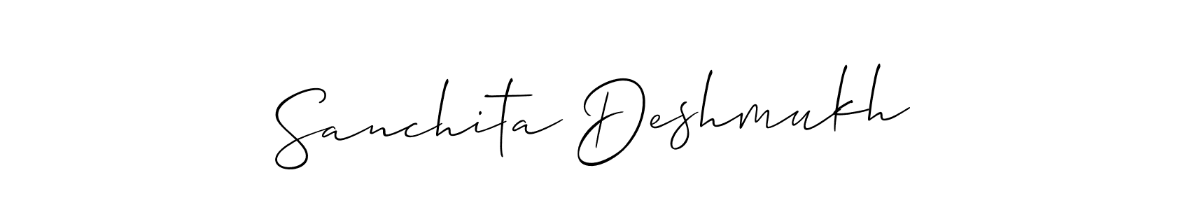 Sanchita Deshmukh stylish signature style. Best Handwritten Sign (Allison_Script) for my name. Handwritten Signature Collection Ideas for my name Sanchita Deshmukh. Sanchita Deshmukh signature style 2 images and pictures png