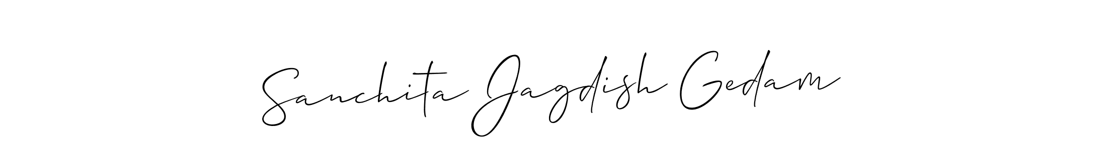 Make a beautiful signature design for name Sanchita Jagdish Gedam. With this signature (Allison_Script) style, you can create a handwritten signature for free. Sanchita Jagdish Gedam signature style 2 images and pictures png