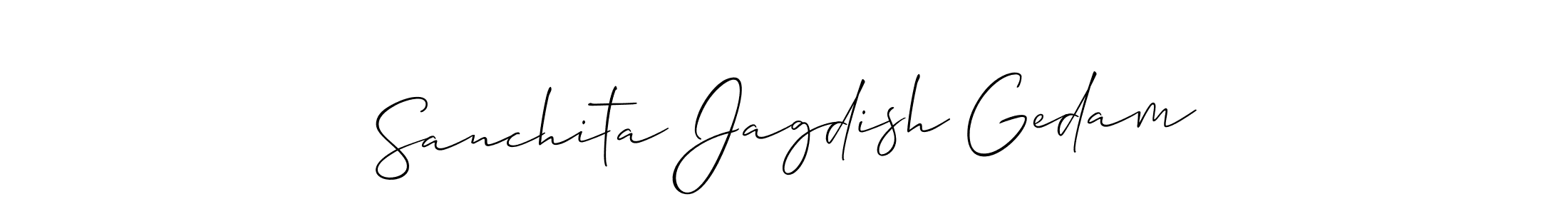 Make a beautiful signature design for name Sanchita Jagdish Gedam. With this signature (Allison_Script) style, you can create a handwritten signature for free. Sanchita Jagdish Gedam signature style 2 images and pictures png