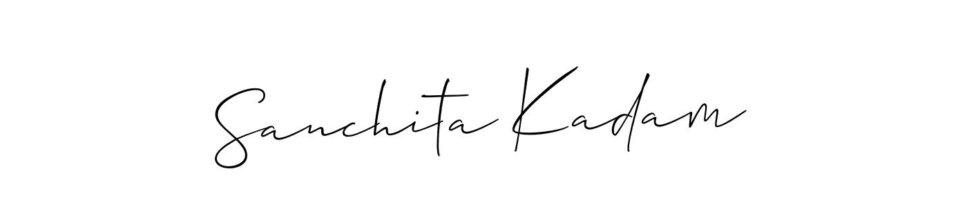 if you are searching for the best signature style for your name Sanchita Kadam. so please give up your signature search. here we have designed multiple signature styles  using Allison_Script. Sanchita Kadam signature style 2 images and pictures png